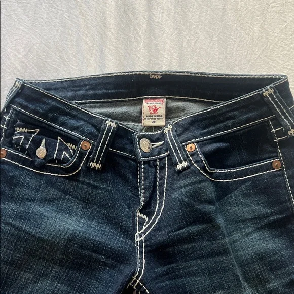 Vintage True Religion Indigo low rise Flare Jeans; women’s 29 - Picture 2 of 8